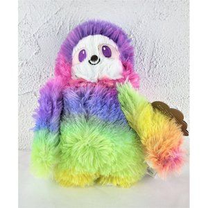 Bark Box Hairy Garcia Rainbow Sloth Peace & Fluff Crinkle Squeaky Dog Toy New L